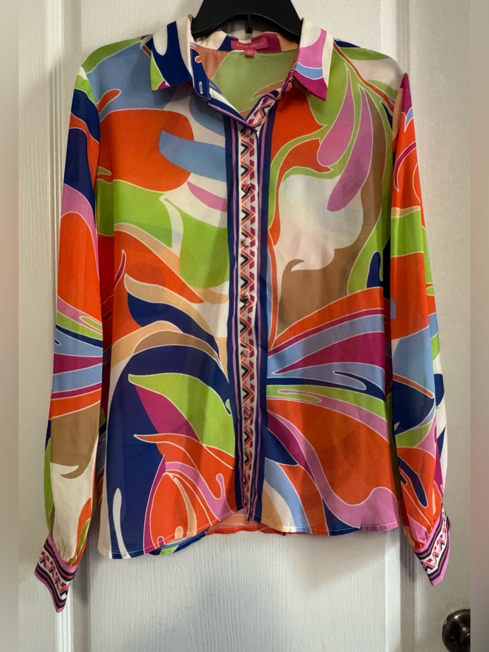 Flying Tomato Multicolor Abstract Button-Down Shirt with Bold Swirls